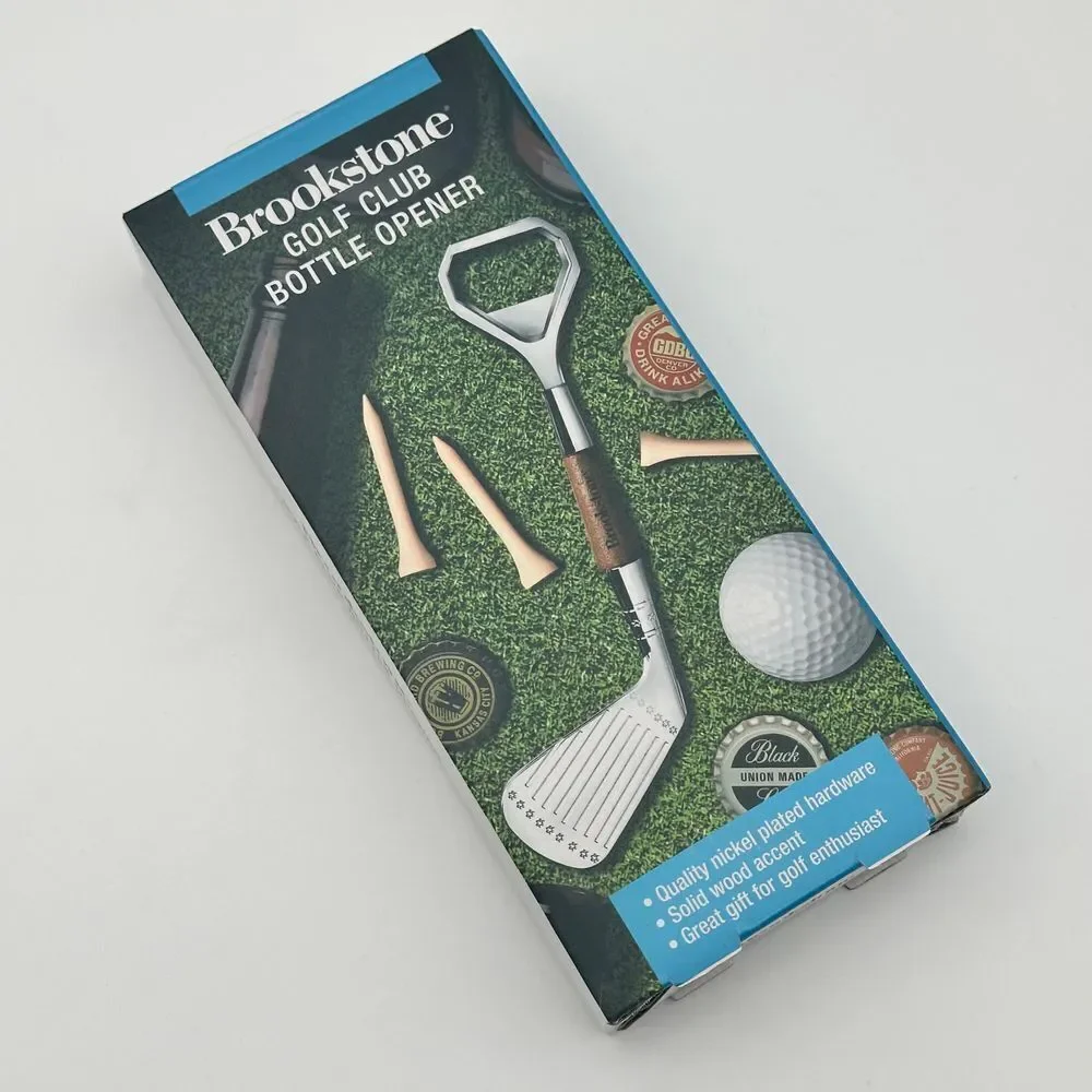 BROOKSTONE Golf Club Bottle Opener- Golf Lover Bar Accessory New In Box